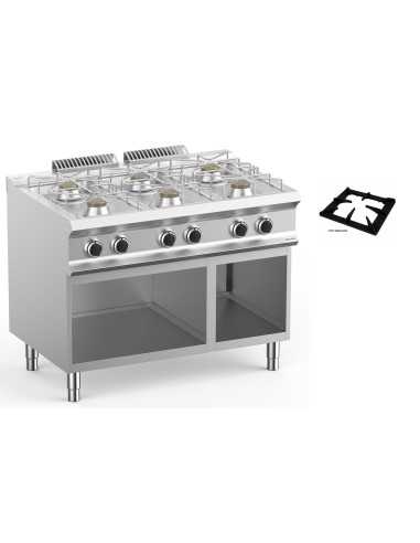 Professional gas stove with 6 burners - Power 6...
