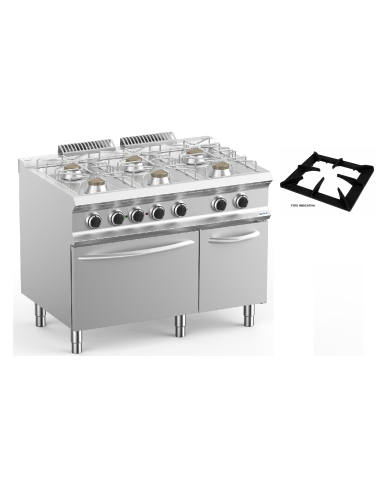 Professional gas stove with 6 burners - Power 6...
