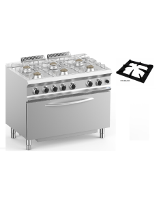 Professional gas stove with 6 burners - Power 6 x kW 7 -... 2