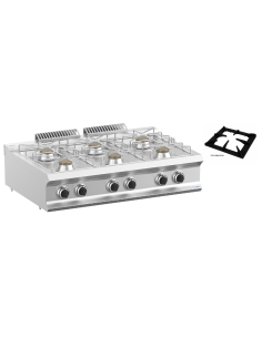 Professional gas stove with 6 burners - Power 6 x kW 7 -...