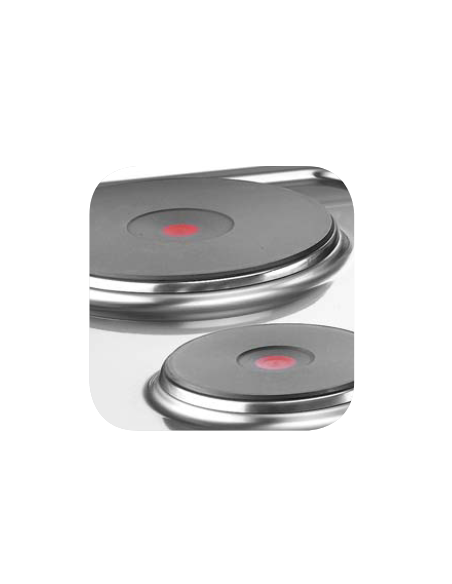 Professional electric stove with 4 round plates - Power 2 x kW 1.5 + 2 X kW 2.6 - cm 70 x 73 x 85 h