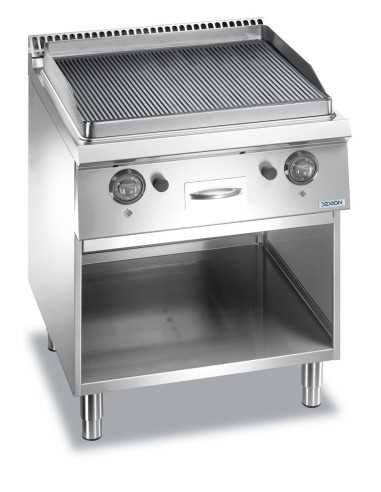 Fry top de gas profesional con placa acanalada...
