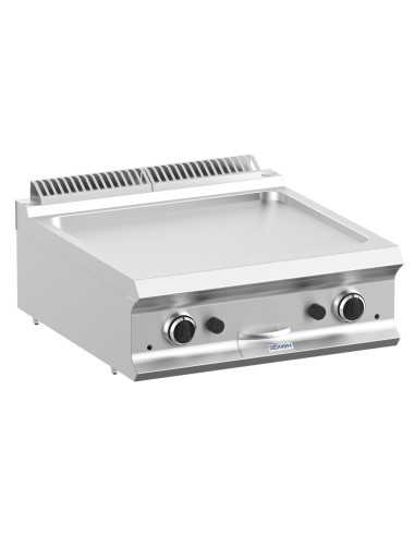 Professional gas fry top with smooth plate - cm...