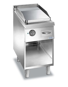 Fry top eléctrico profesional con placa cromada lisa - Cm...