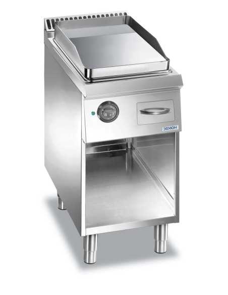 Fry top eléctrico profesional con placa cromada lisa - Cm 40 x 73 x 85 h
