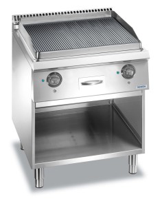 Professional electric fry top with grooved plate - Cm 70...