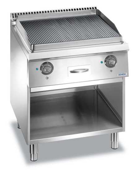 Fry top eléctrico profesional con placa ranurada - Cm 70 x 73 x 85 h