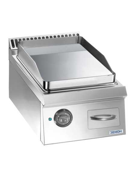 Fry top eléctrico profesional con placa cromada lisa - Cm 40 x 73 x 25 h