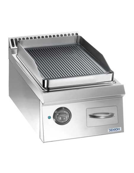 Fry top eléctrico profesional con placa ranurada - Cm 40 x 73 x 25 h