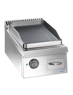 Professional electric fry top with chrome ribbed plate -... 2