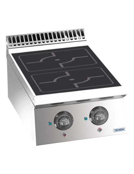 Professional induction stove with 2 inductors - Power 2 x kW 3.5 - cm 40 x 73 x 25 h