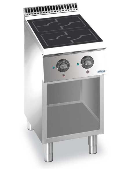 Professional induction stove with 2 inductors - Power 2 x kW 3.5 - cm 40 x 73 x 85 h