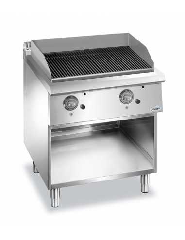 Lava stone grill - 2 cooking zones - cm 80 x 73...