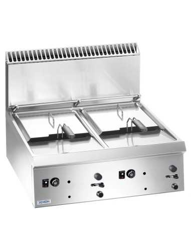 Professional gas fryer with 2 tanks 9 + 9...