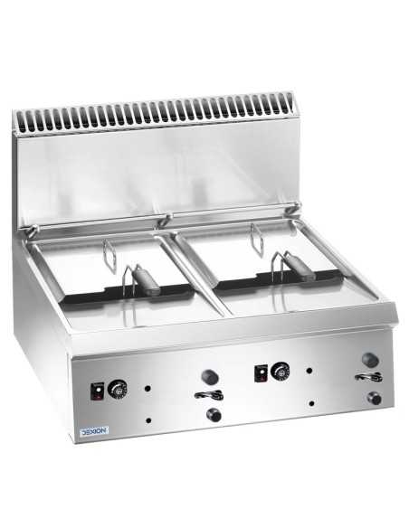 Professional gas fryer with 2 tanks 9 + 9 liters - Direct heating - cm 70 x 73 x 58 h