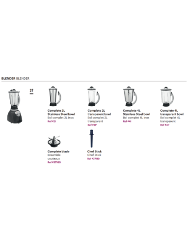 Blender mixer - Capacità 4 Lt - cm 22 x 30 x...