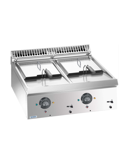 Professional electric deep fryer with 2 tanks liters 12 + 12 - Direct heating - cm 70 x 73 x 25 h