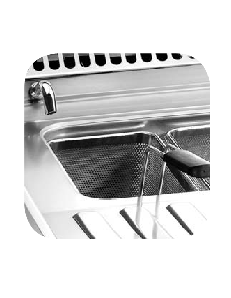 Cuocipasta professionale a gas con 1 vasca litri 26 - cm 40 x 73 x 85 h