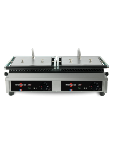 Electric hot plate with ridged top and ridged...