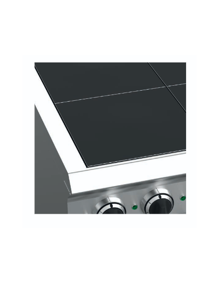 Cocina eléctrica profesional con 2 placas cuadradas rebajadas - Energía 2 x kW 2.5 - cm 40 x 73 x 85 h