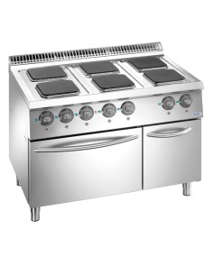 Professional electric stove with 6 square plates - Power...