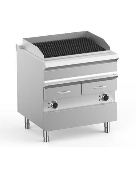 Parrilla de agua eléctrica profesional - Apta para carne y pescado - Energía kW 12 - Cm 80 x 73 x 85 h