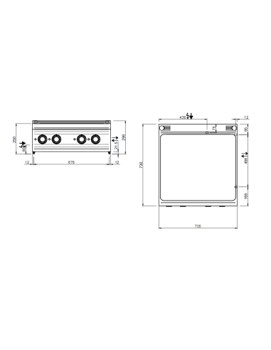 Cucina tuttapiastra professionale elettrica -...
