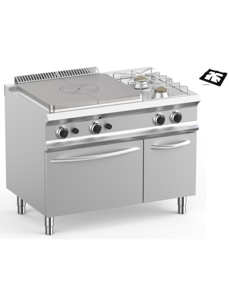 All-plate professional gas stove + 2 burners - Gas oven - cm 110 x 73 x 85 h