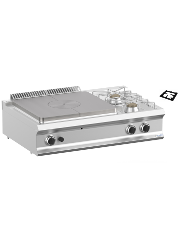 All-plate professional gas stove + 2 burners -...