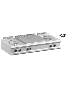 All-plate professional gas stove + 4 burners - cm 150 x...