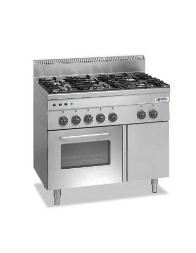 Professional gas stove with 6 burners - Power 3...