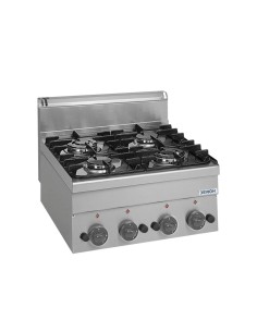 Professional gas stove with 4 burners - Power 2 x kW 2.7... 2