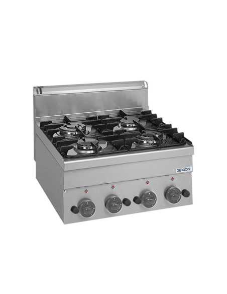 Professional gas stove with 4 burners - Power 2 x kW 2.7 + 2 x kW 3.15 - cm 60 x 60 x 27 h