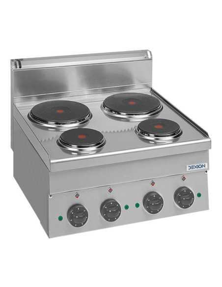 Professional electric stove with 4 plates - Power 2 x Kw 1.5 + 2 x Kw 2.6 - Cm 60 x 60 x 27 h