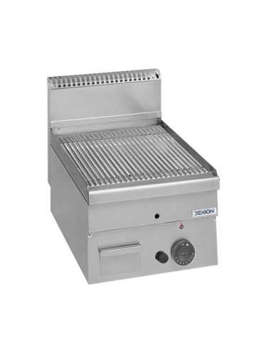 Professional gas fry top with steel grooved...
