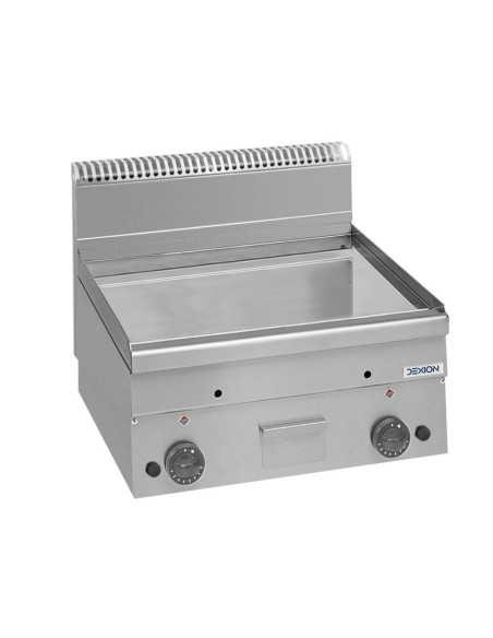 Fry top professionale a gas con piastra liscia cromata - Potenza kW 10.2 - Cm 60 x 60 x 27 h