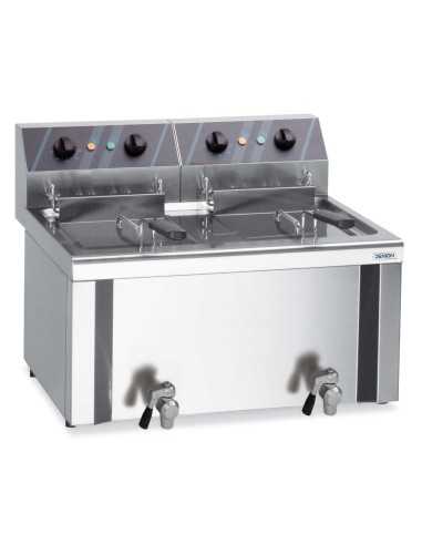 Freidora eléctrica profesional con 2 cubetas...