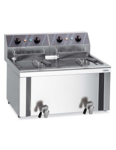 Freidora eléctrica profesional con 2 cubetas litros 10+10... 2