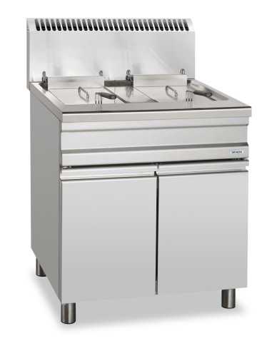 Professional gas fryer with 2 tanks 14+14...