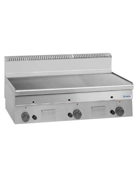 Fry top professionale a gas con piastra liscia in acciaio - Potenza kW 15.3 - Cm 100 x 60 x 27 h