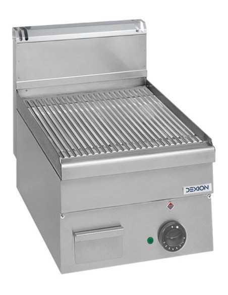 Fry top professionale elettrico con piastra rigata in acciaio - Potenza kW 5 -Cm 40 x 60 x 27 h