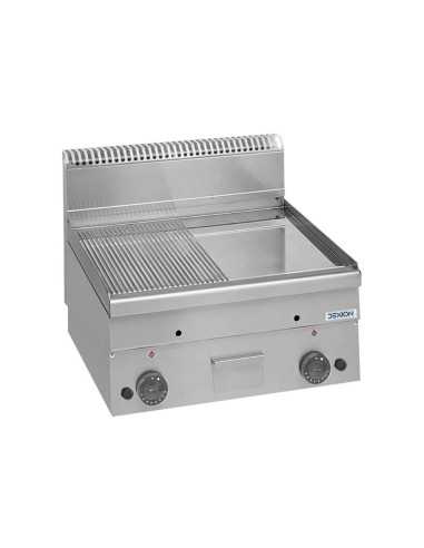 Professional gas fry top - Plate 1/2 smooth 1/2...