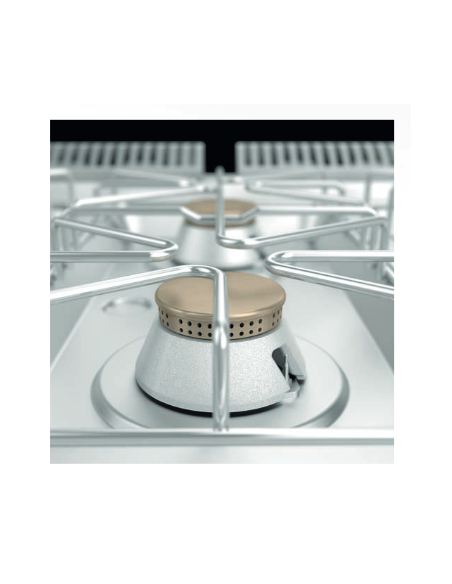 Cucina professionale a gas con 4 fuochi - Potenza 4 x kW 5.5 - Cm 80 x 90 x 85 h
