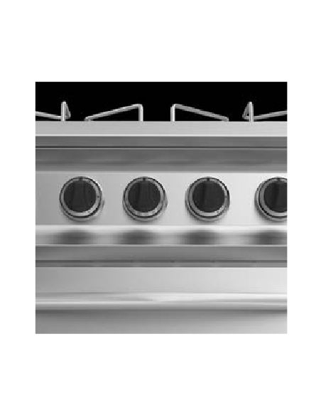 Cocina profesional de gas con 4 quemadores - Energía 4 x kW 5.5 - Horno eléctrico - Cm 80 x 90 x 85 h