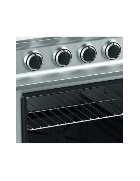 Cocina profesional de gas con 4 quemadores - Energía 2 x kW 7 + 2 x kW 11 - Horno eléctrico - Cm 80 x 90 x 85 h