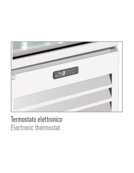 258 Lt pastry display case with 4 sides glass - Temperature +2°/ +8°C - cm 45 x 65 x 195 h