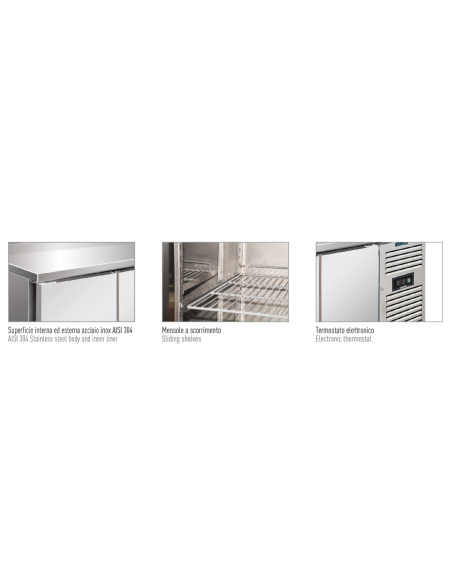Tavolo refrigerato 1 porte e 4 cassette - Ventilato - cm 179.5 x 70 x 86 h
