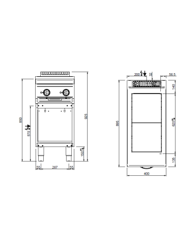 Cocina eléctrica profesional con 2 placas...