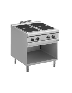 Professional electric stove with 4 square plates - Power...