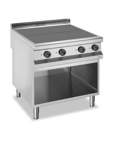 Professional electric stove with 4 lowered...